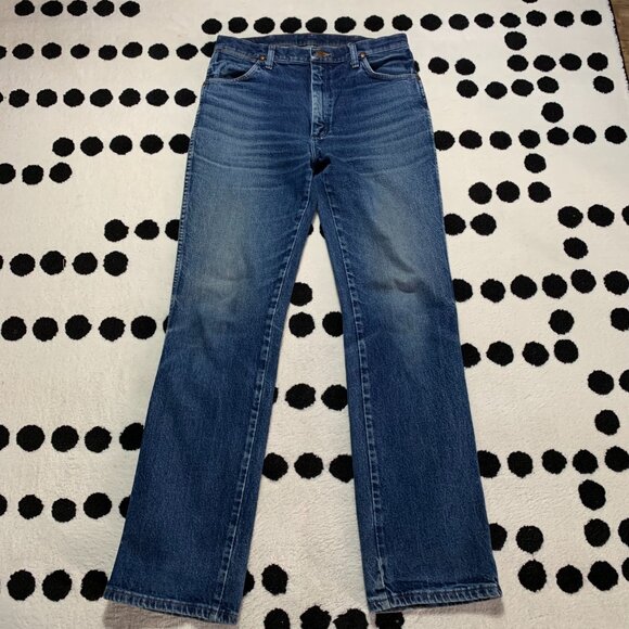 Wrangler 947STR Cowboy Cut Dark Faded Denim Bootcut Jeans - Picture 2 of 12